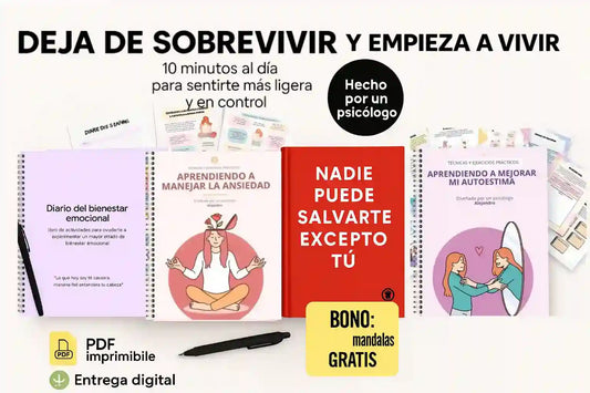 4 eBooks Ansiedad, Autoestima, Bienestar, Nadie Puede Salvarte+ Mandalas